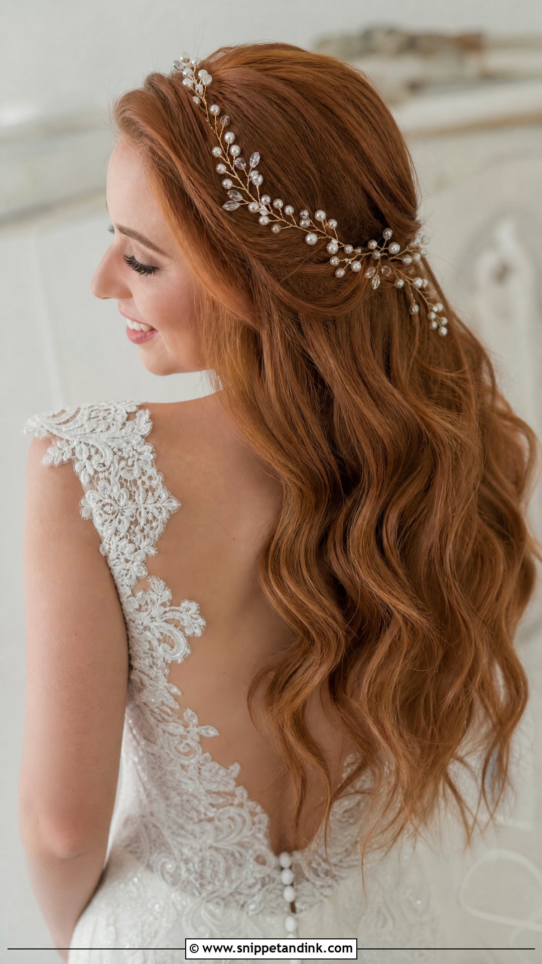 Hollywood Waves With Bridal Hair Vine - Snippet and Ink - 20 Soft Hollywood Waves Wedding