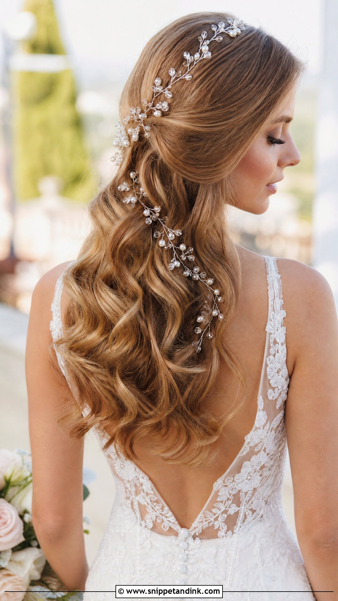 Hollywood Waves With Hair Vine - Snippet and Ink - 20 Hollywood Waves Wedding Hair
