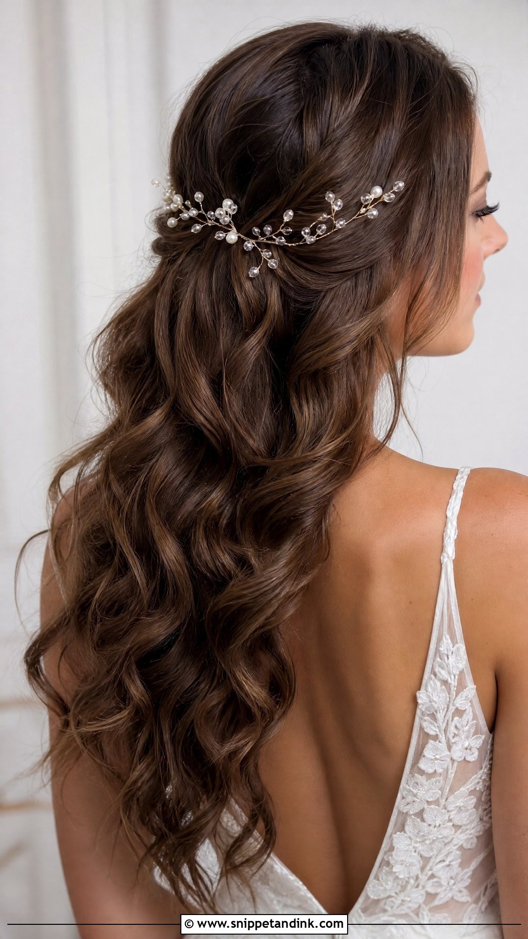 Hollywood Waves With Hair Vine - Snippet and Ink - 20 Hollywood Waves Bridal Hair
