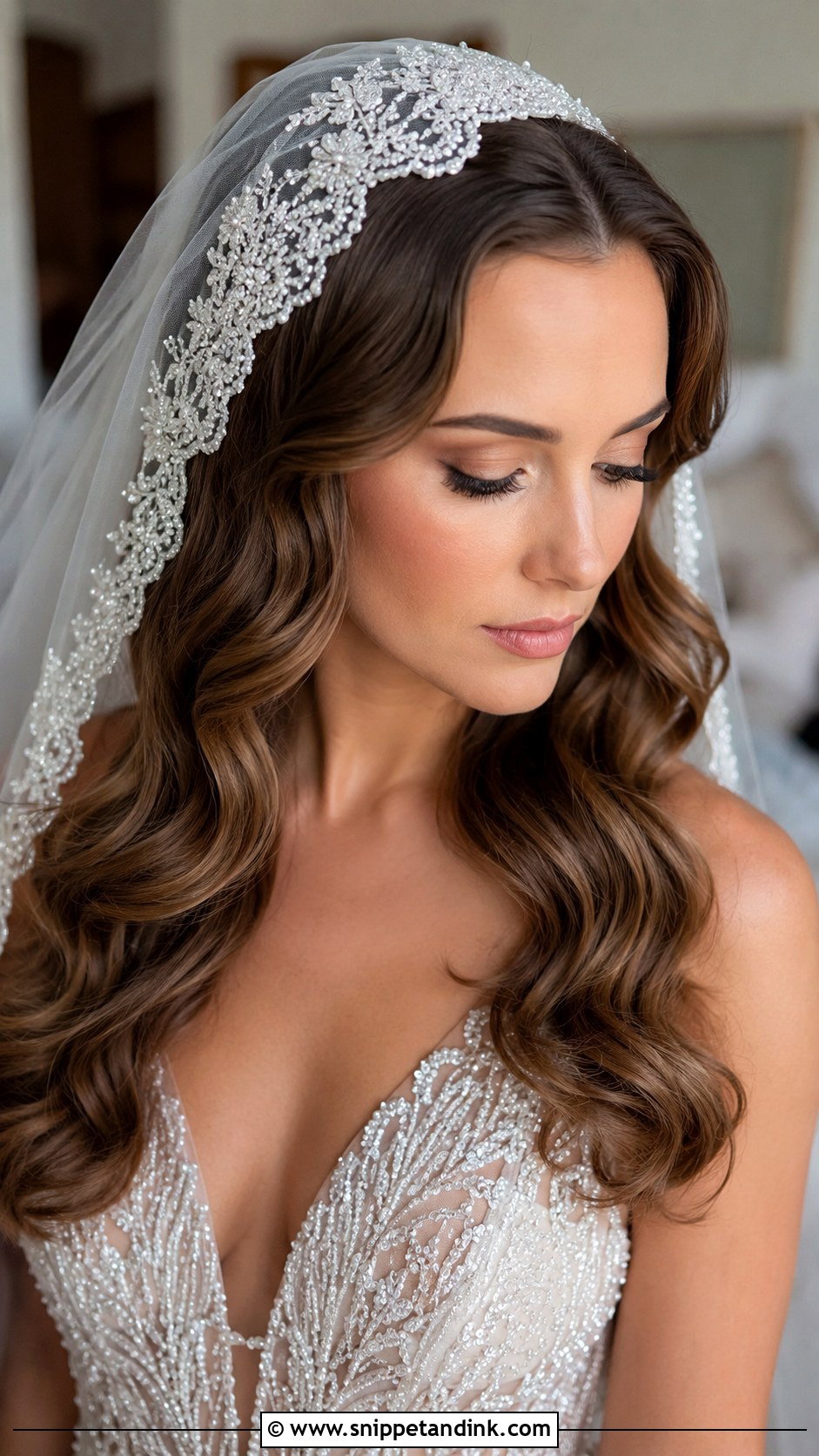 Hollywood Waves With Juliet Cap Veil - Snippet and Ink - 30 Hollywood Waves with Veil