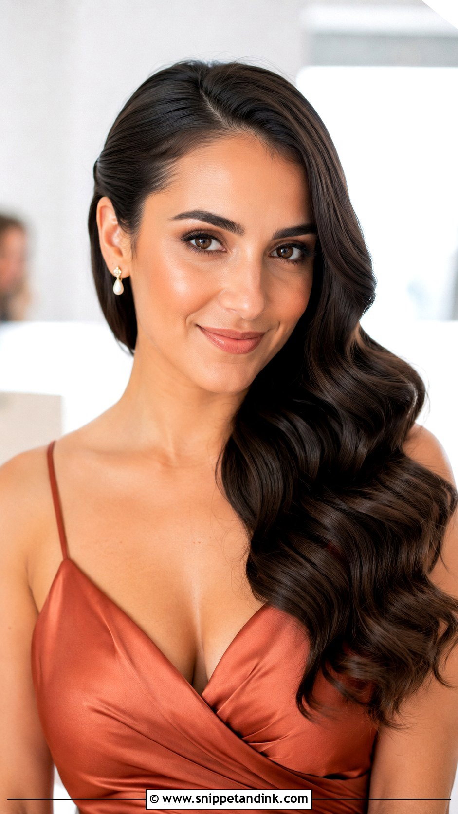 Hollywood Waves With One Side Tucked Bridesmaid Hair - Snippet and Ink - 20 Hollywood Waves Bridesmaid Ideas