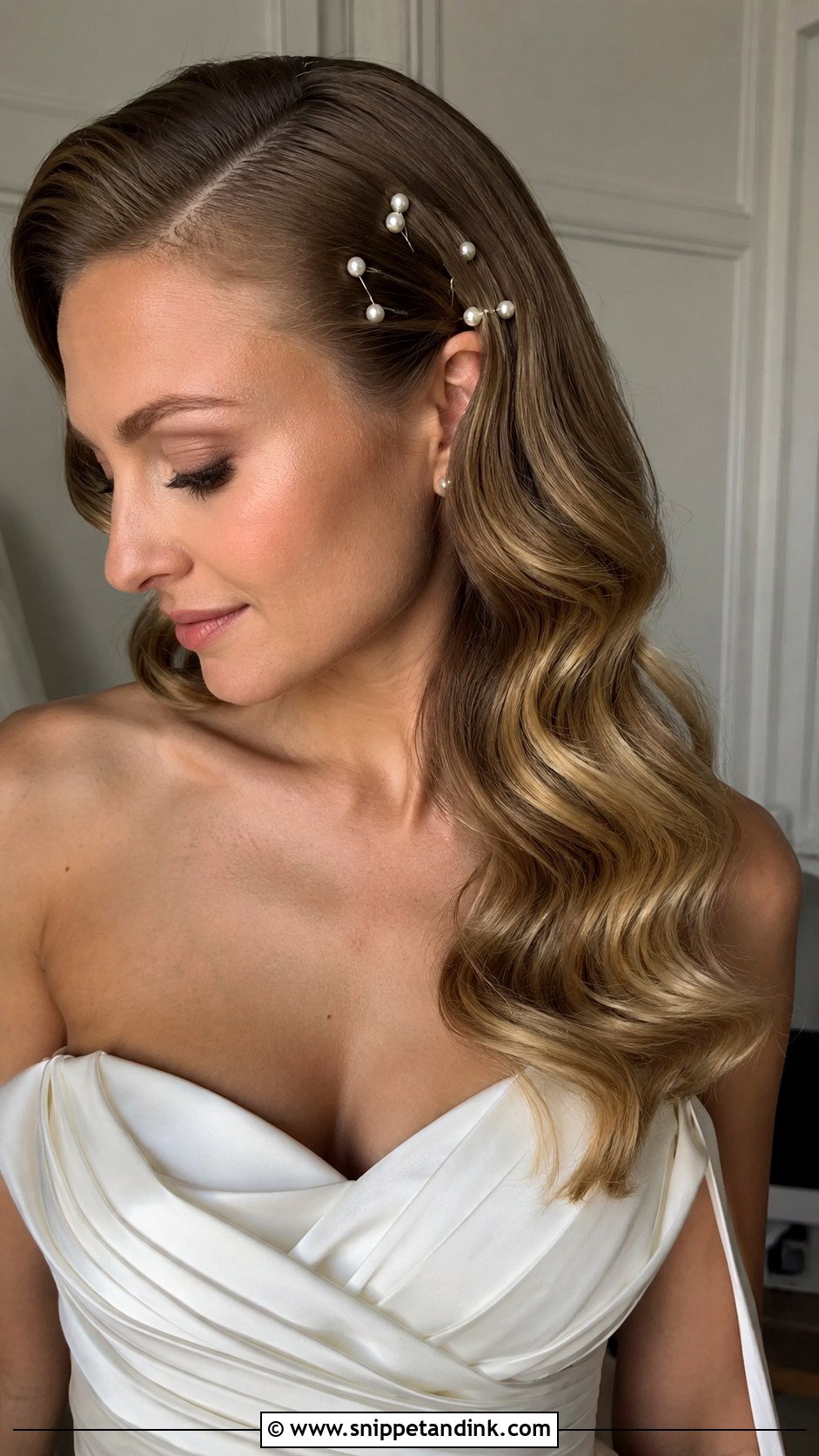 Hollywood Waves With Pearl Pins - Snippet and Ink - 20 Hollywood Waves Wedding Hairstyles