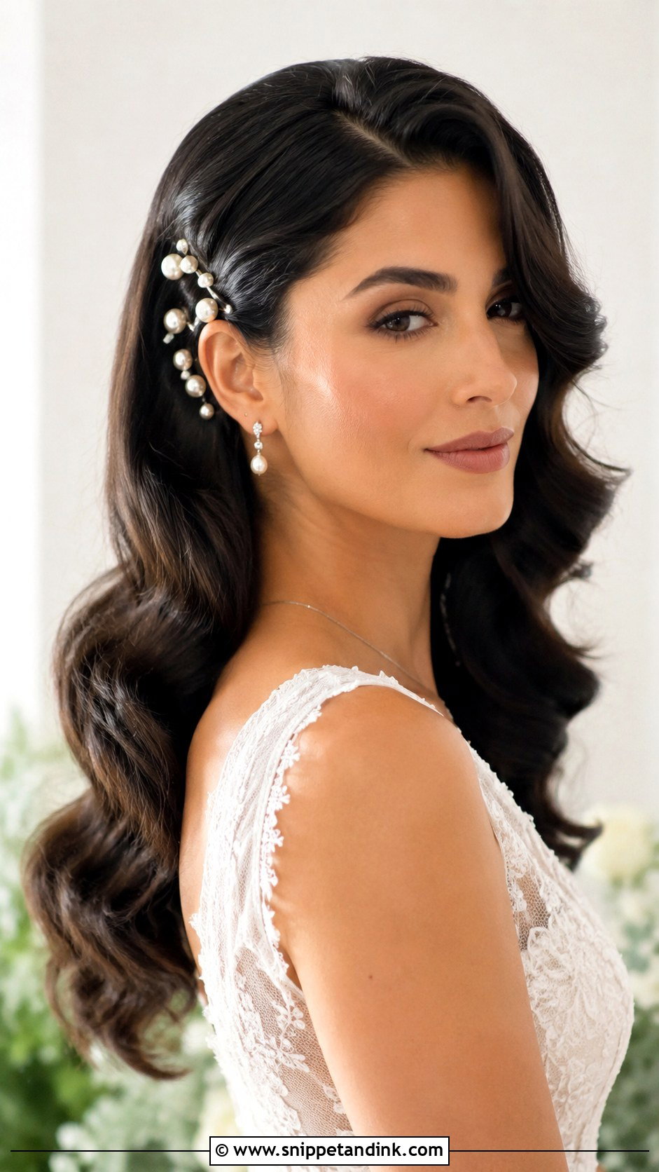 Hollywood Waves With Pearl Pins Wedding Hairstyle - Snippet and Ink - 15 Hollywood Waves Wedding Hairstyle