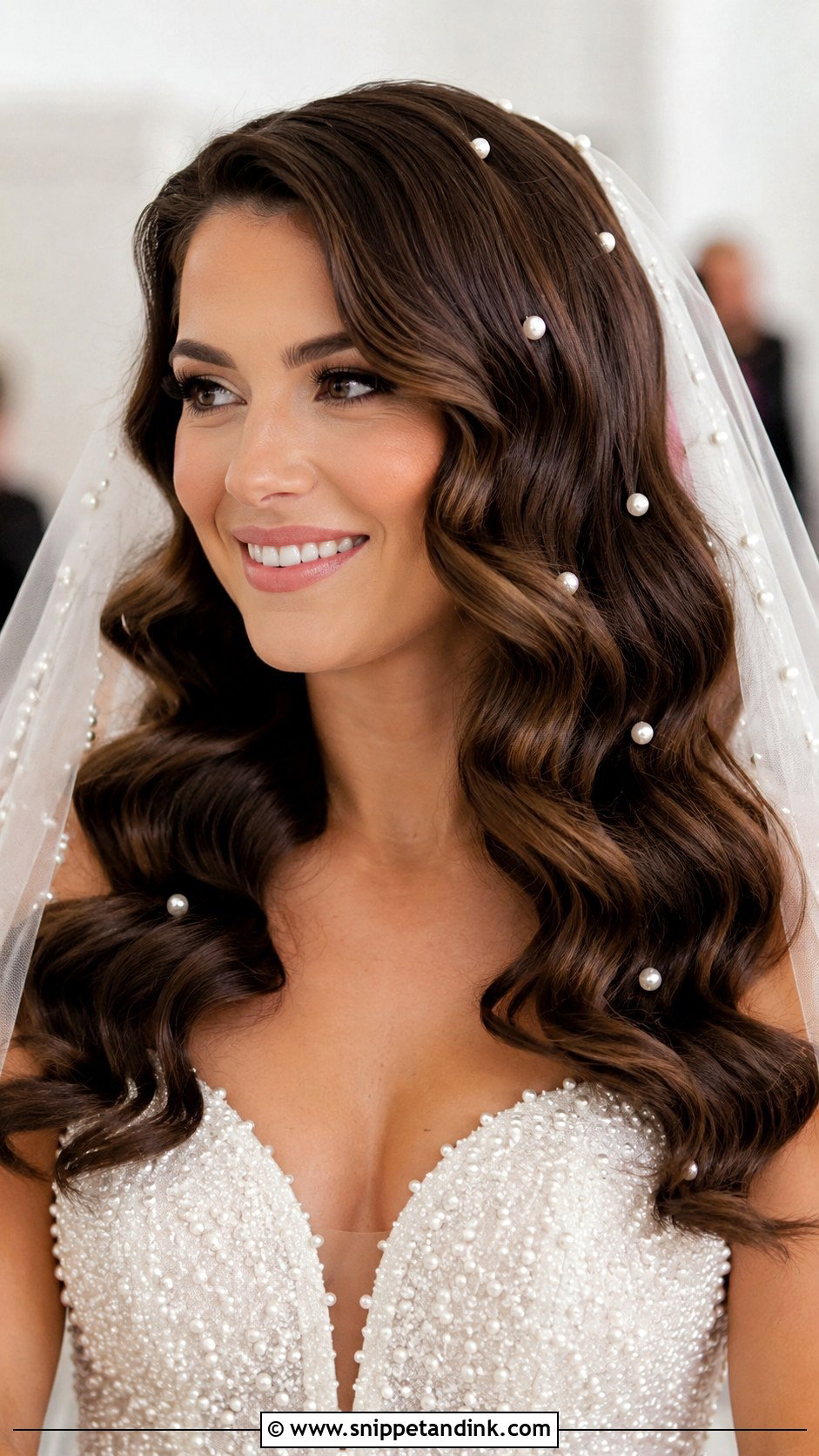 Hollywood Waves With Pearl Veil - Snippet and Ink - 30 Hollywood Waves with Veil