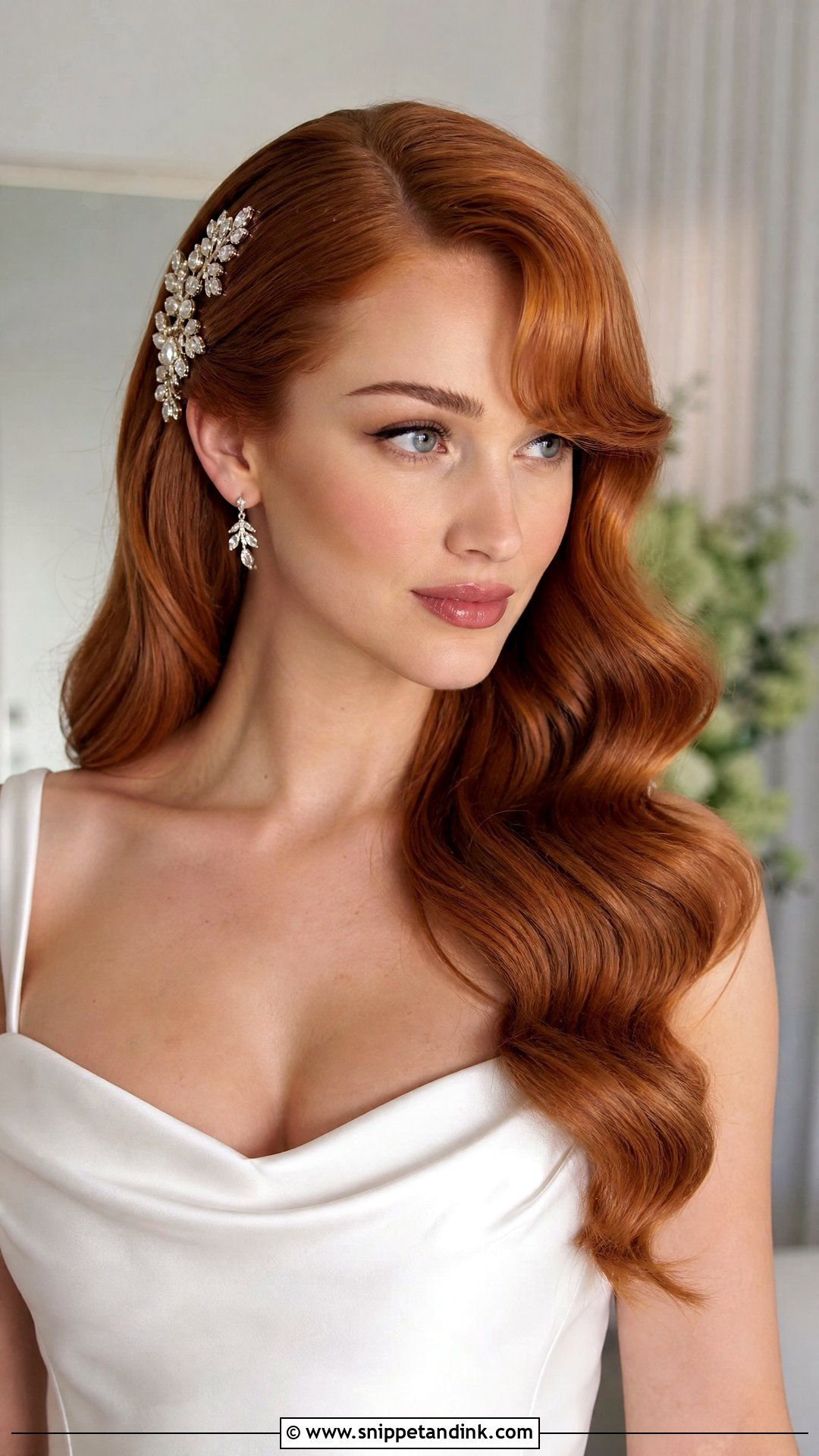 Hollywood Waves With Side Bangs - Snippet and Ink - 15 Bride Hairstyle with Bangs