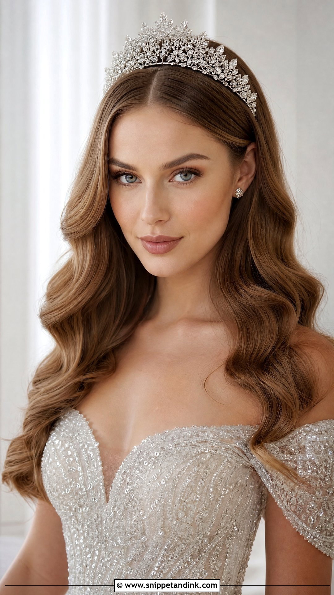 Hollywood Waves With Tiara - Snippet and Ink - 20 Hollywood Waves Bridal Hair