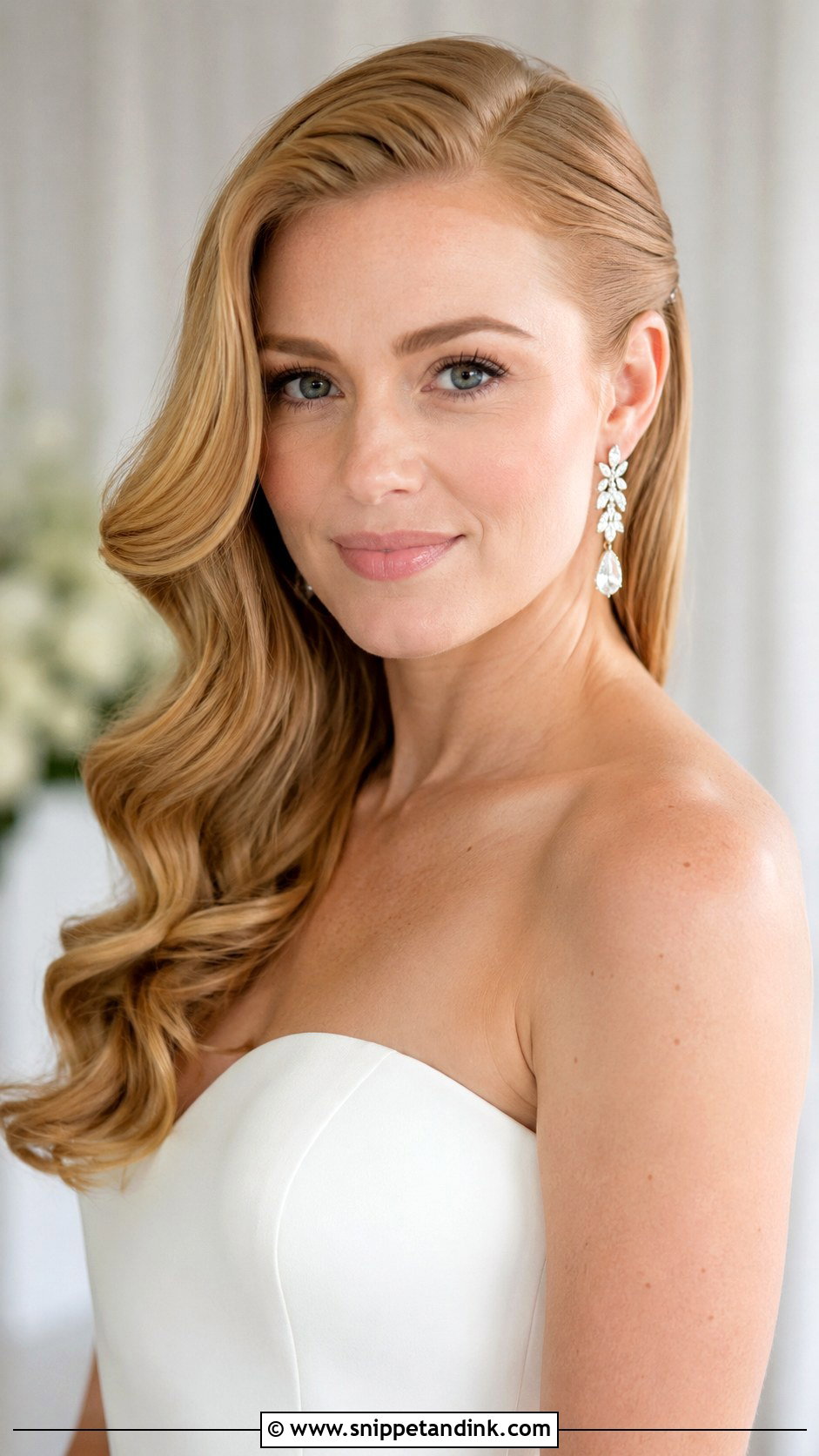 Hollywood Waves With Tucked Side Wedding Hairstyle - Snippet and Ink - 15 Hollywood Waves Wedding Hairstyle