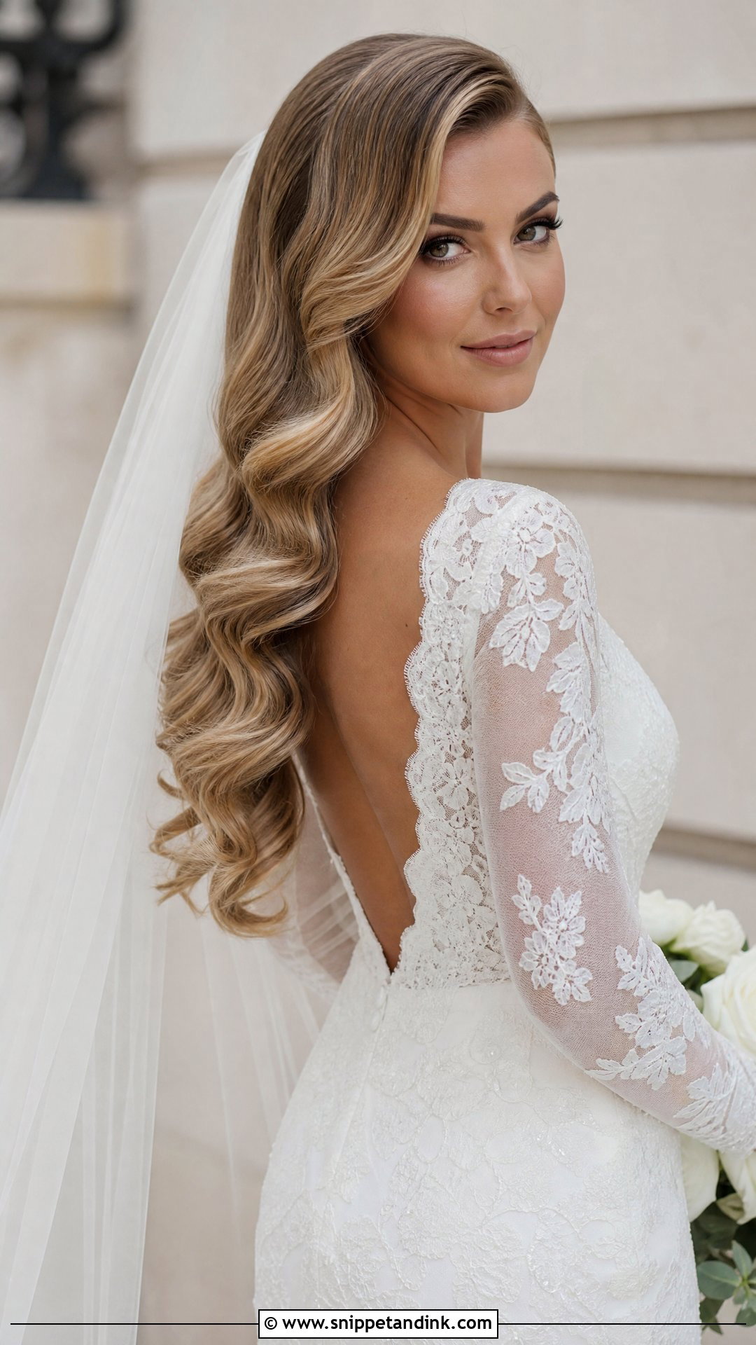 Hollywood Waves With Veil - Snippet and Ink - 20 Hollywood Waves Wedding Hair