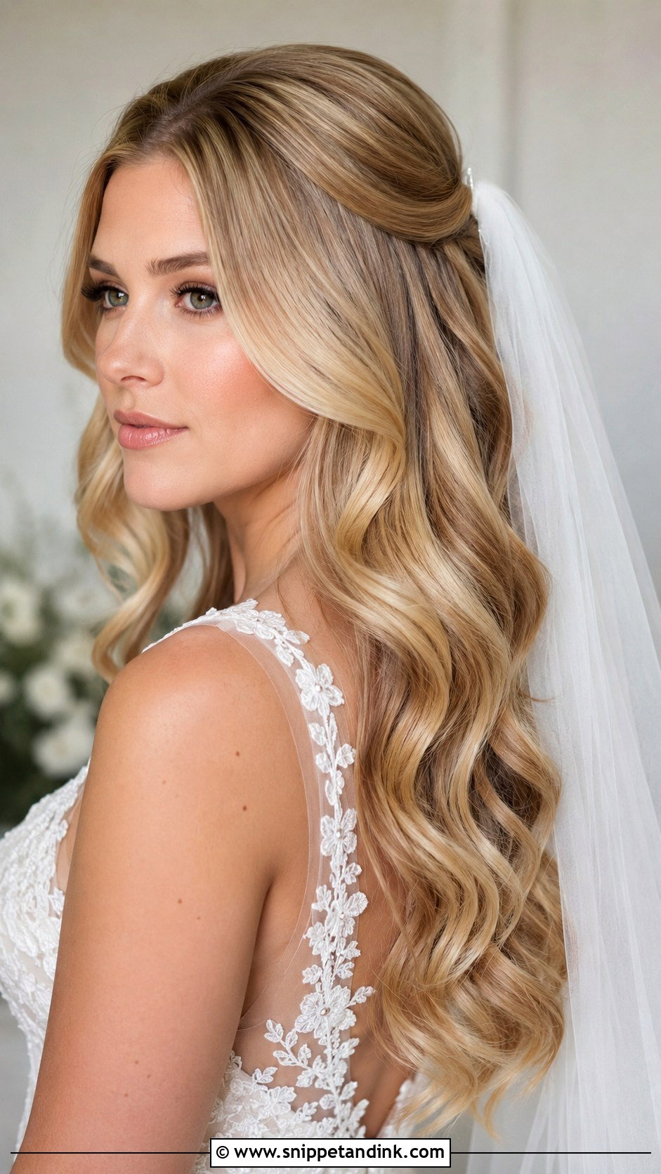 Hollywood Waves With Veil - Snippet and Ink - 15 Hollywood Glamour Bridal Hair Waves