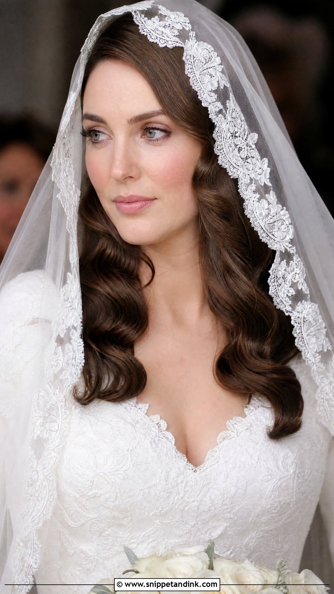 Hollywood Waves With a Fingertip Veil - Snippet and Ink - 20 Hollywood Curls Wedding Hair