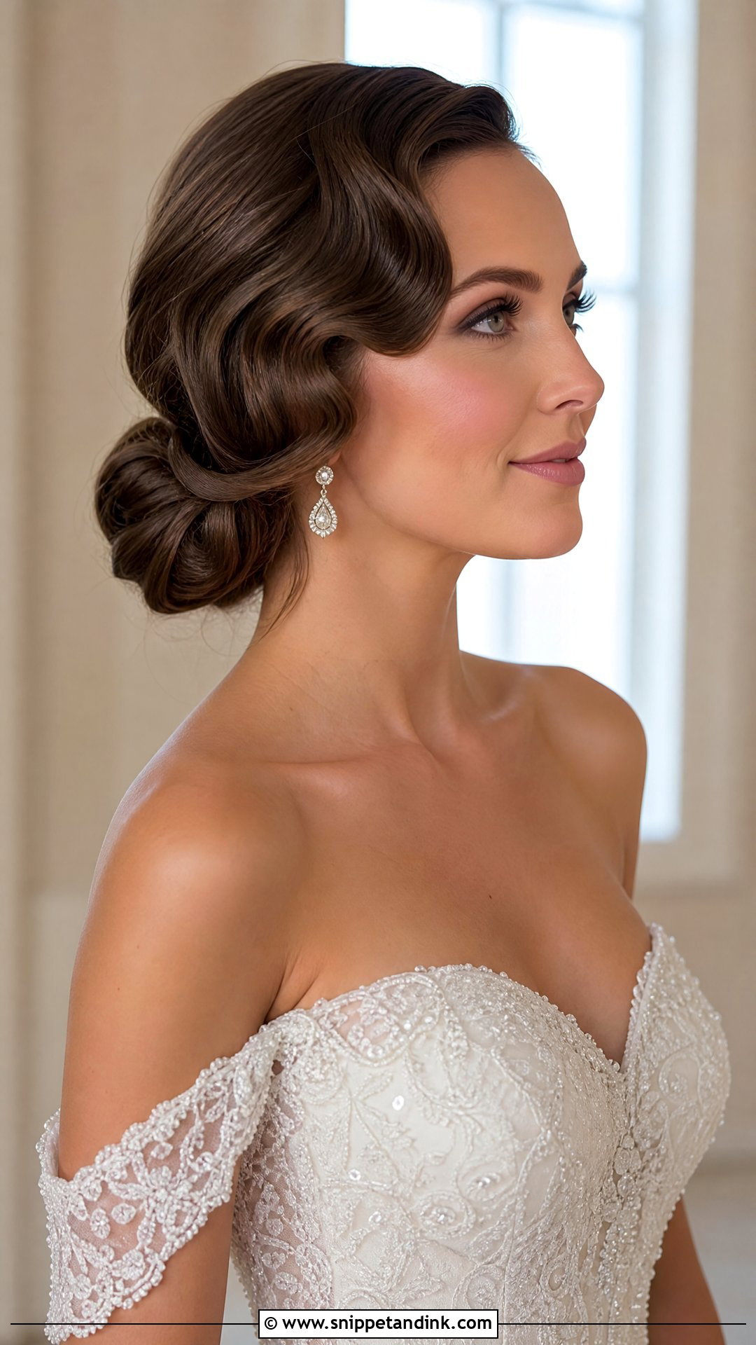 Hollywood Waves With a Low Bun - Snippet and Ink - 20 Hollywood Waves Bridal Hair
