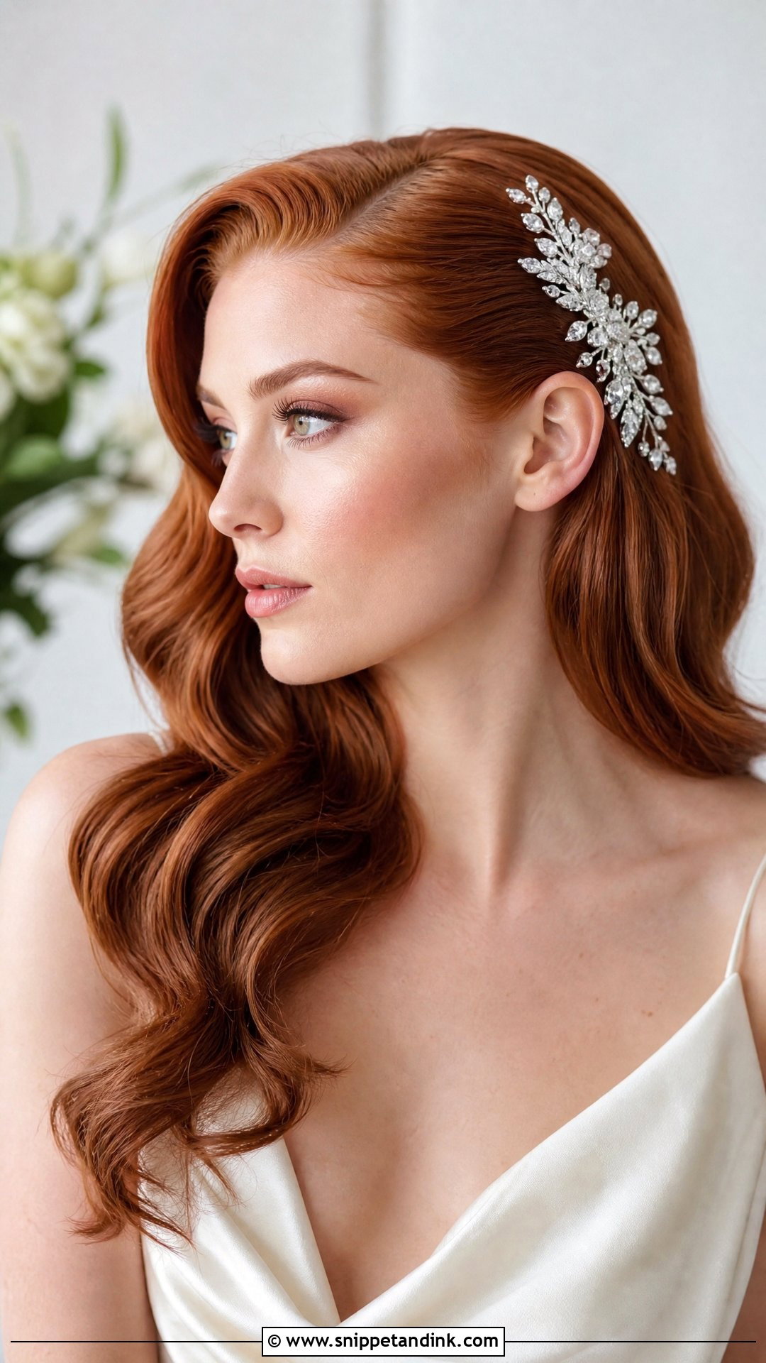 Hollywood Waves With a Side Hair Comb - Snippet and Ink - 20 Soft Hollywood Waves Wedding