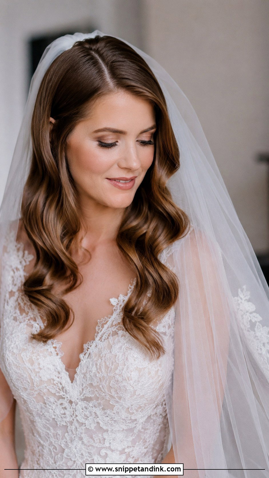 Hollywood Waves With a Veil - Snippet and Ink - 20 Hollywood Waves Wedding Hairstyles