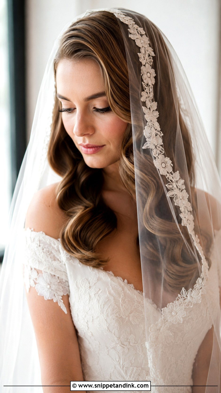 Hollywood Waves With a Veil - Snippet and Ink - 20 Hollywood Bridal Hair Ideas