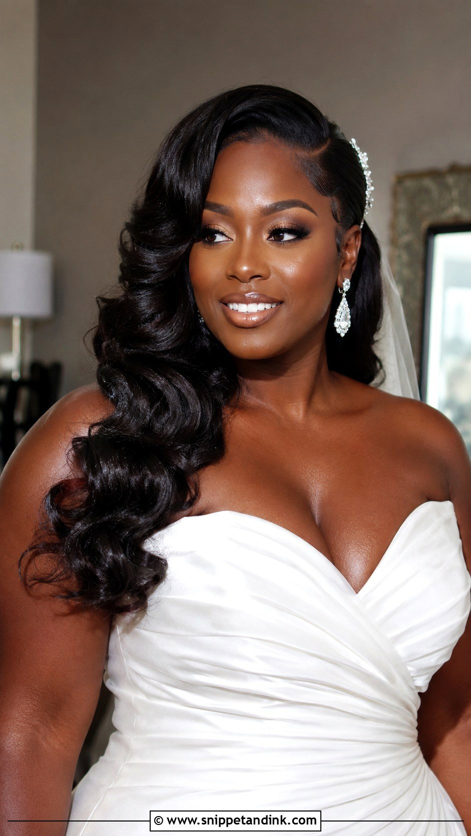 Hollywood Waves for Black Brides - Snippet and Ink - 20 Hollywood Waves Wedding Hairstyles