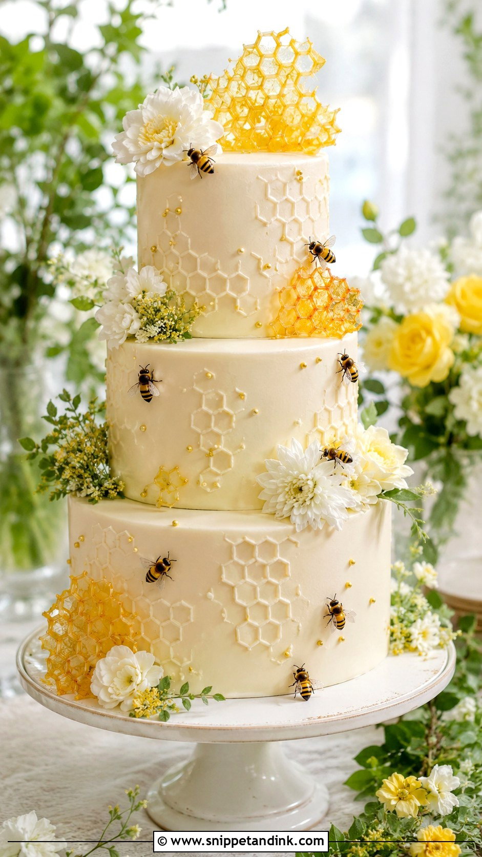 Honey Bee Wedding Cake - Snippet and Ink - 20 Honey Cake Design Ideas for Wedding