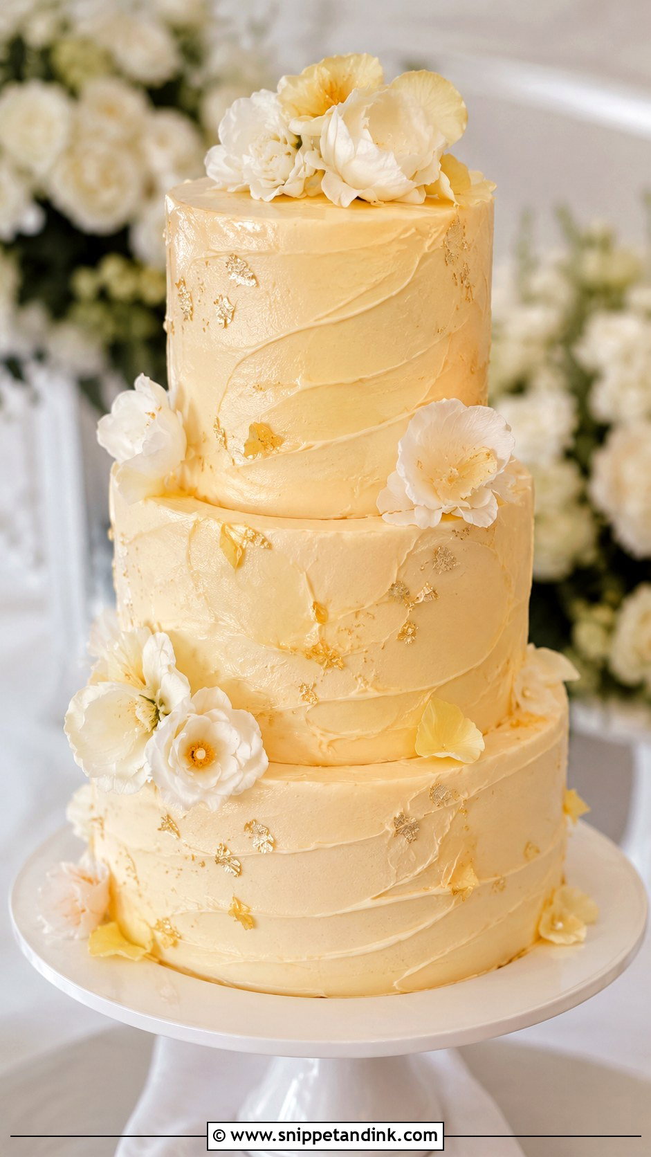 Honey Buttercream Wedding Cake - Snippet and Ink - 20 Honey Cake Design Ideas for Wedding