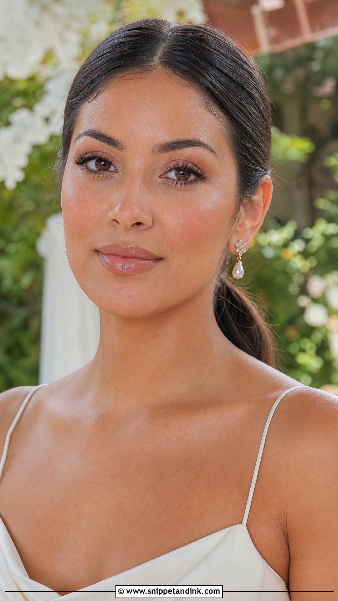 Honey Nude Bridal Lip Combo With Clean Makeup - Snippet and Ink - 25 Bridal Lip Combo Ideas