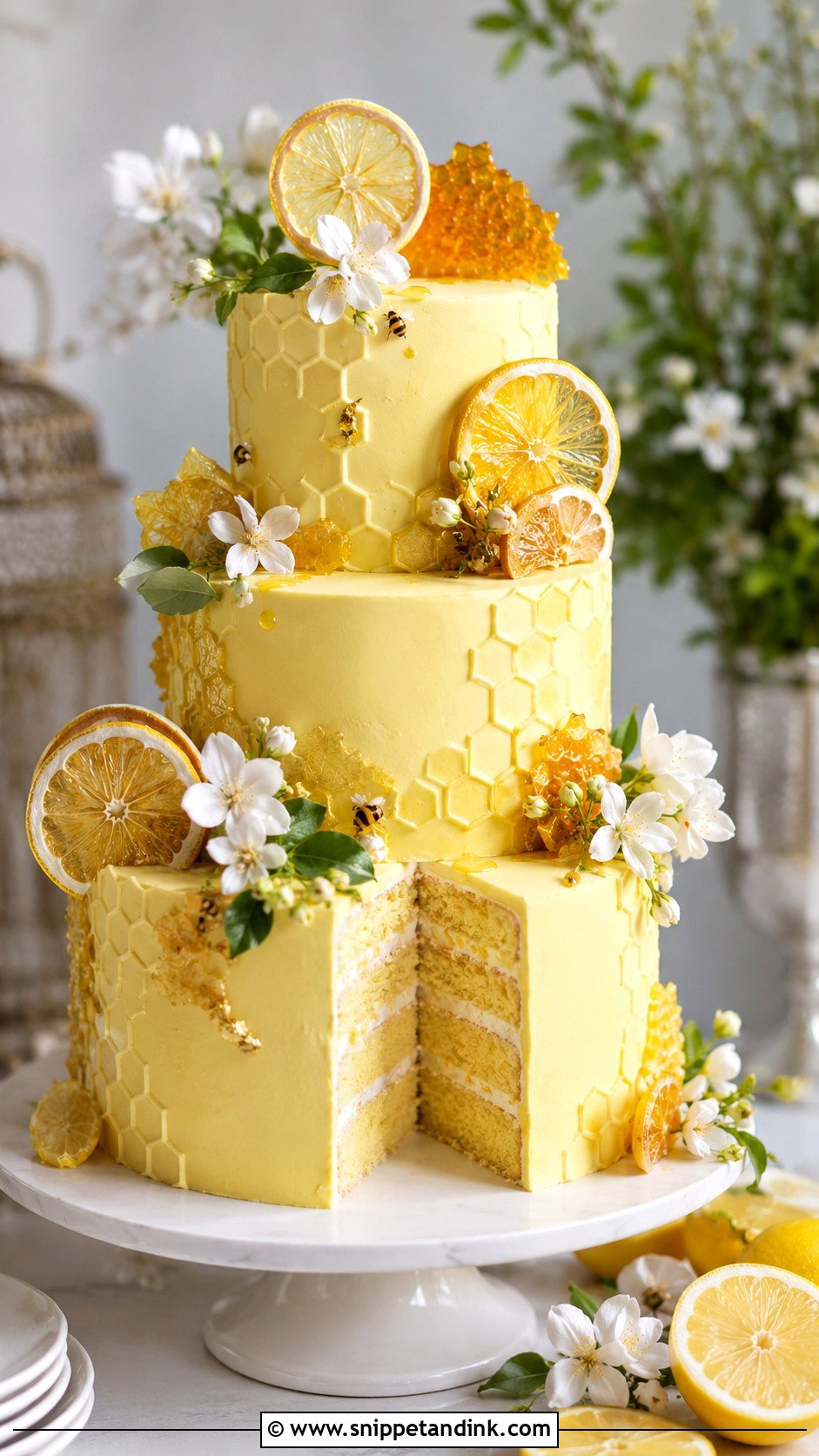 Honeycomb Wedding Cake With Lemon Flavor - Snippet and Ink - 20 Honeycomb Wedding Cake Ideas