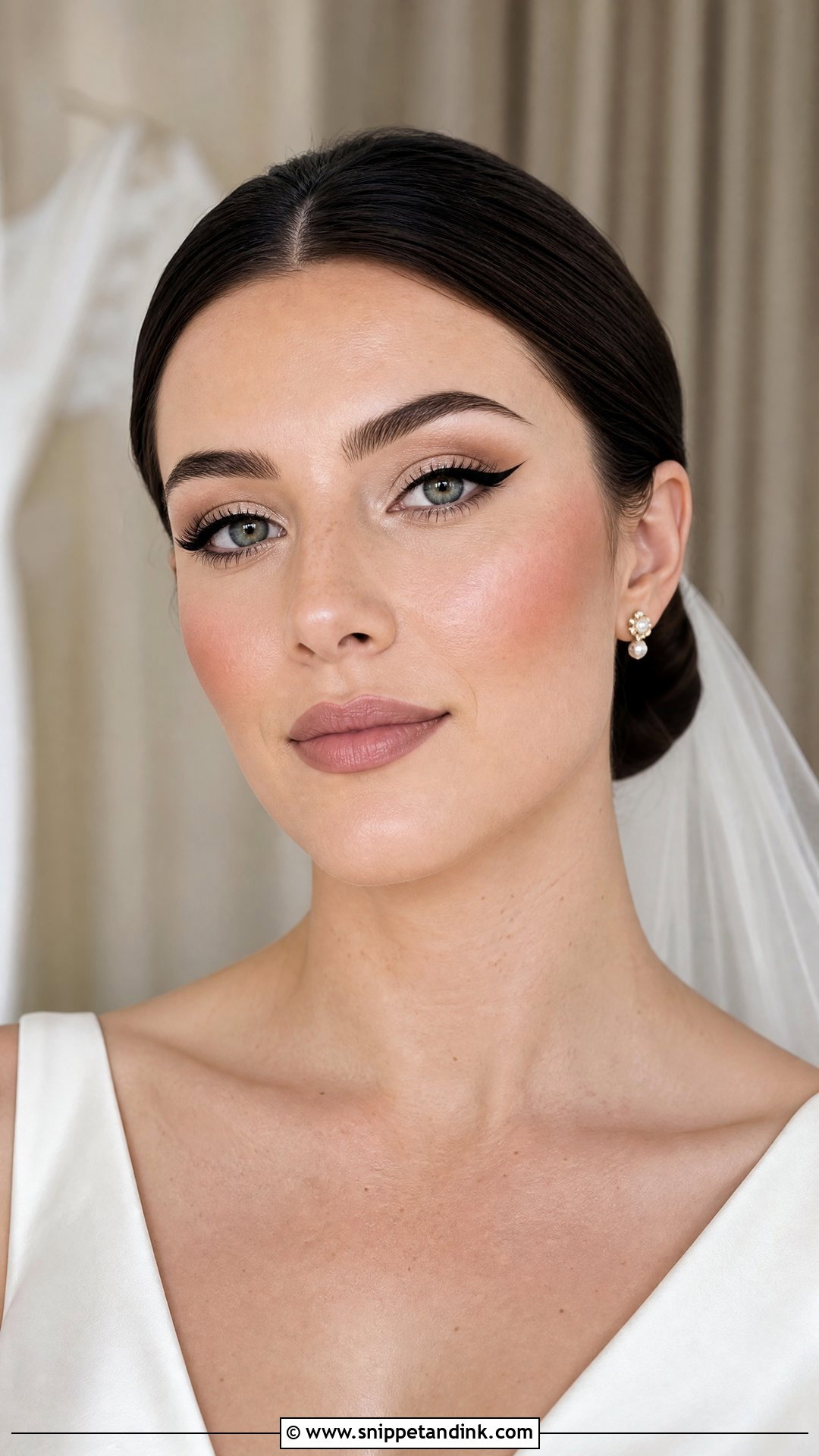 Hooded Eye Bridal Makeup With Winged Eyeliner - Snippet and Ink - 20 Bridal Makeup Winged Eyeliner Ideas