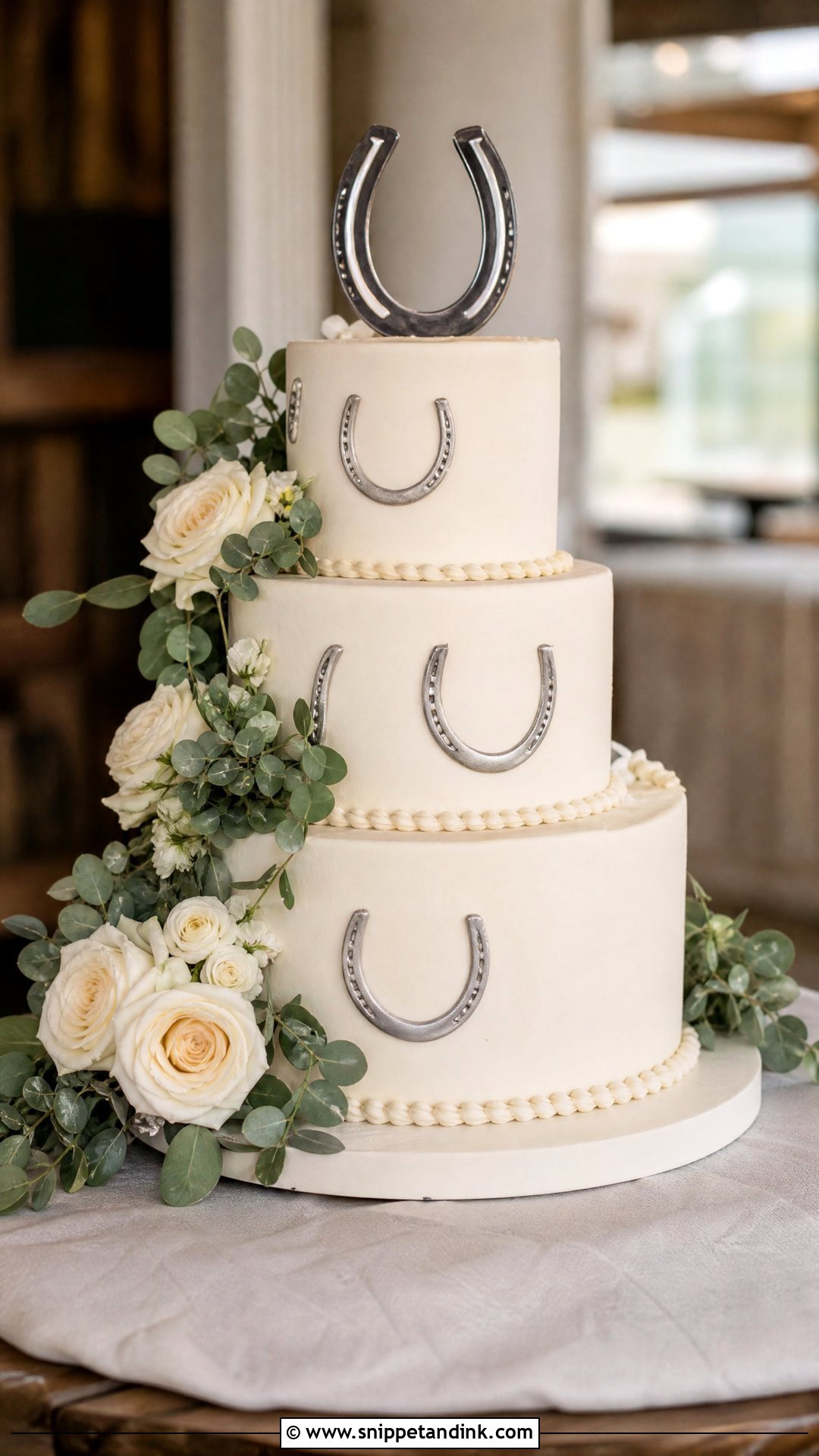 Horseshoe Wedding Cake - Snippet and Ink - 20 Western Wedding Cake Ideas