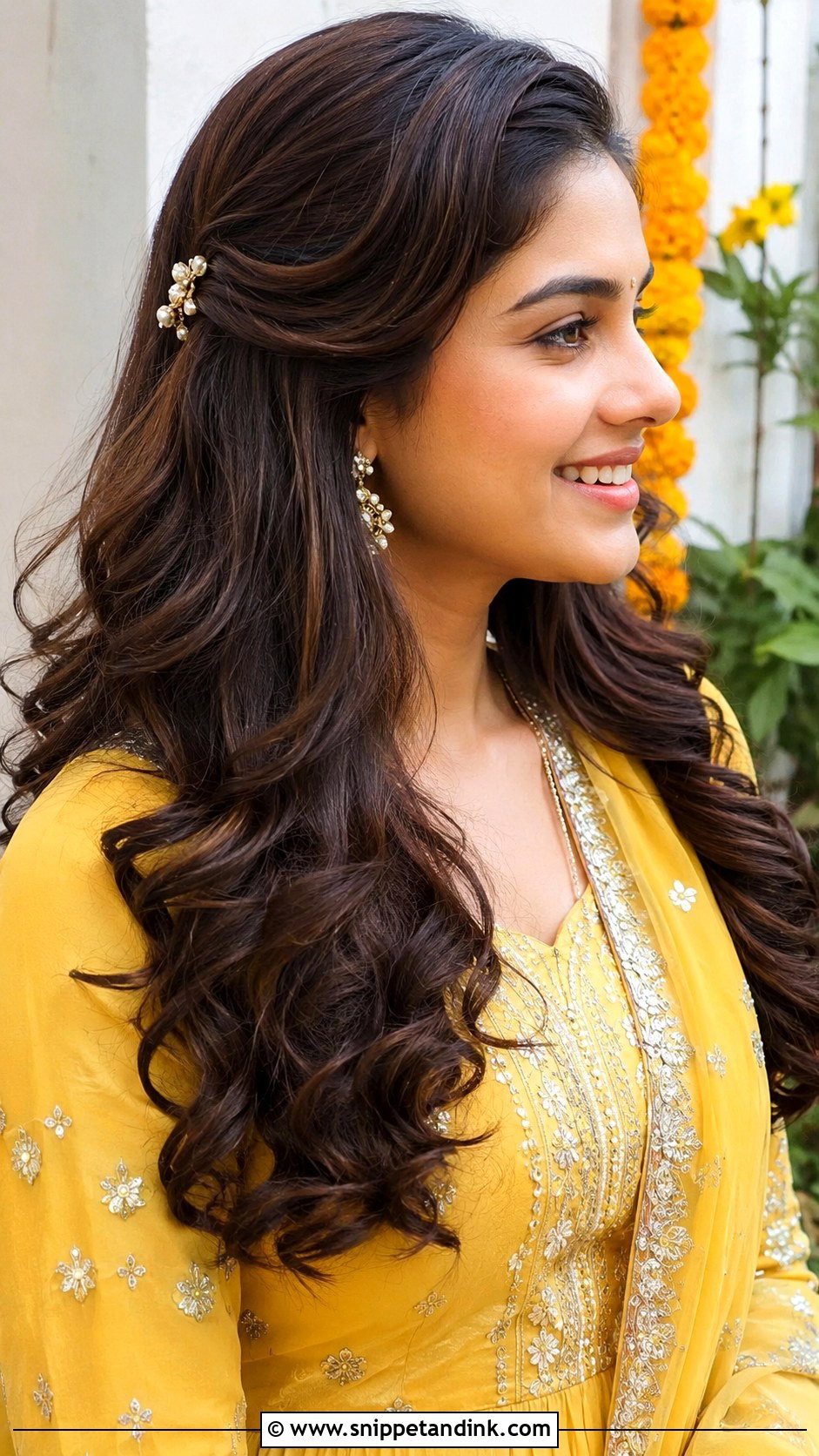 House Warming Ceremony Open Hair With Soft Curls - Snippet and Ink - 15 Hairstyle for House Warming Ceremony Ideas