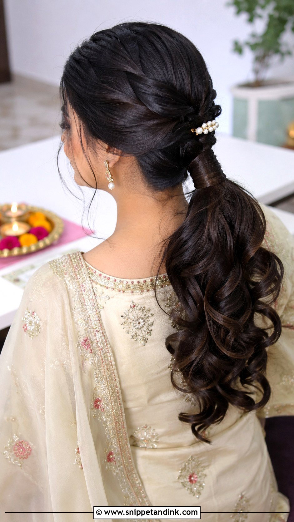 House Warming Ceremony Ponytail With Curls - Snippet and Ink - 15 Hairstyle for House Warming Ceremony Ideas