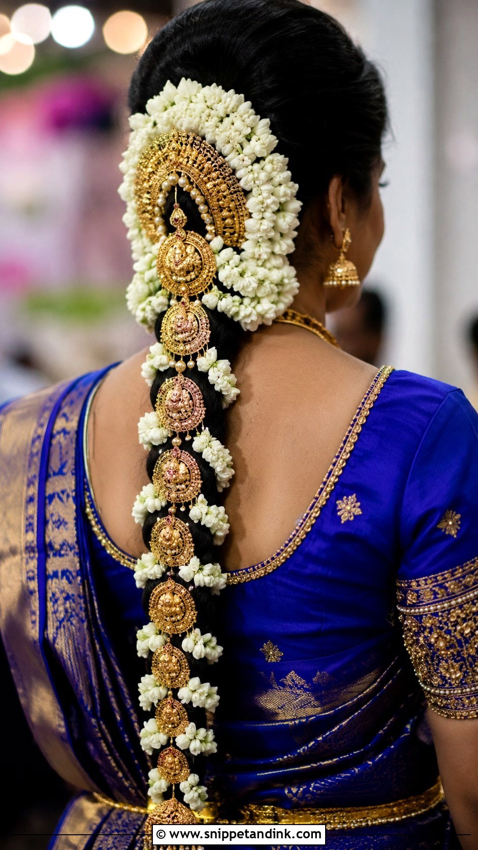 Hybrid Braid With Gold And Flowers - Snippet and Ink - 20 South Indian Bridal Wedding Hairstyles