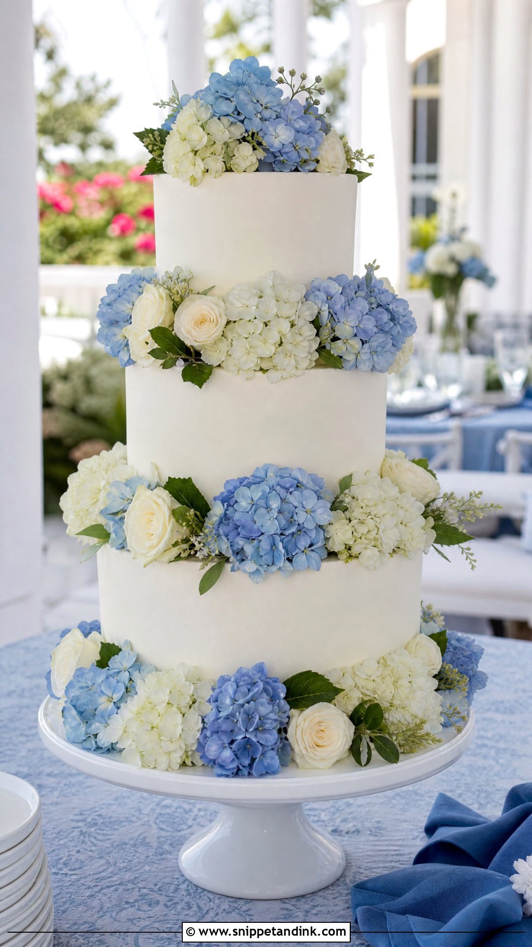 Hydrangea Bouquet Wedding Cake - Snippet and Ink - 30 Cake Bouquet Ideas for Wedding