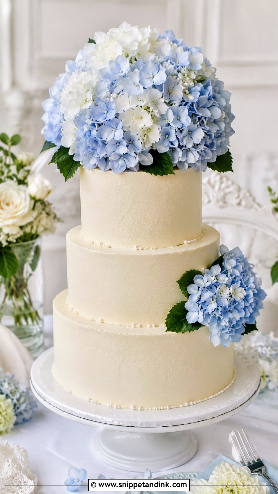 Hydrangea Bouquet Wedding Cake - Snippet and Ink - 20 Bouquet Cake Design Ideas for Wedding