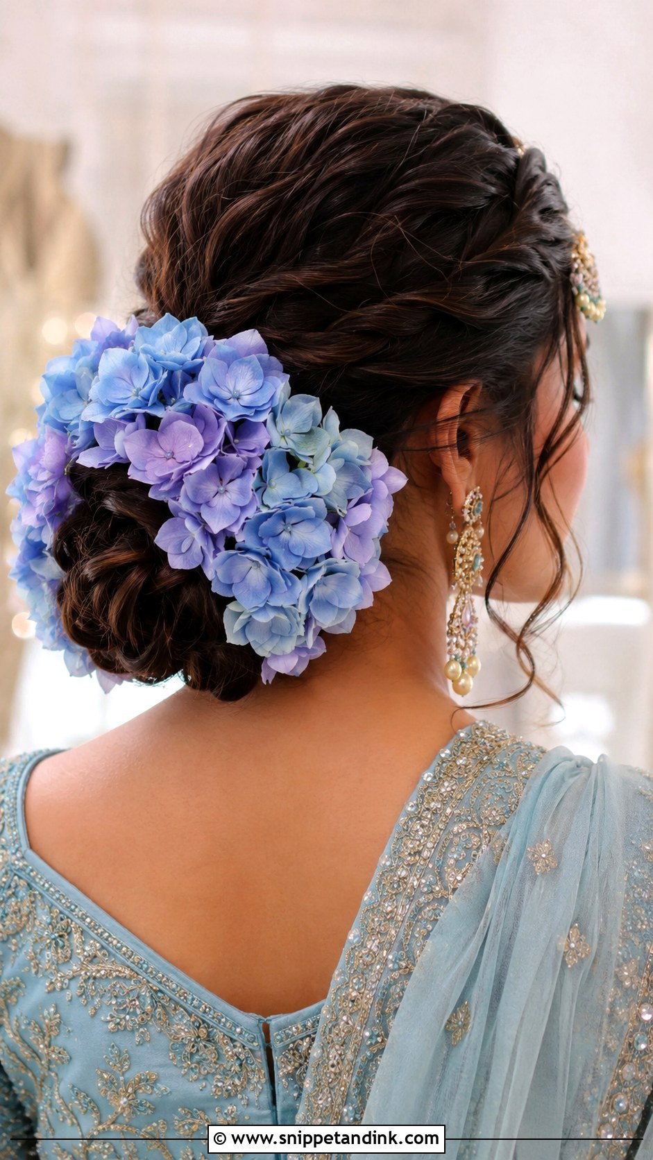 Hydrangea Flower Bun for Bride - Snippet and Ink - 20 Indian Bridal Flowers for Hair