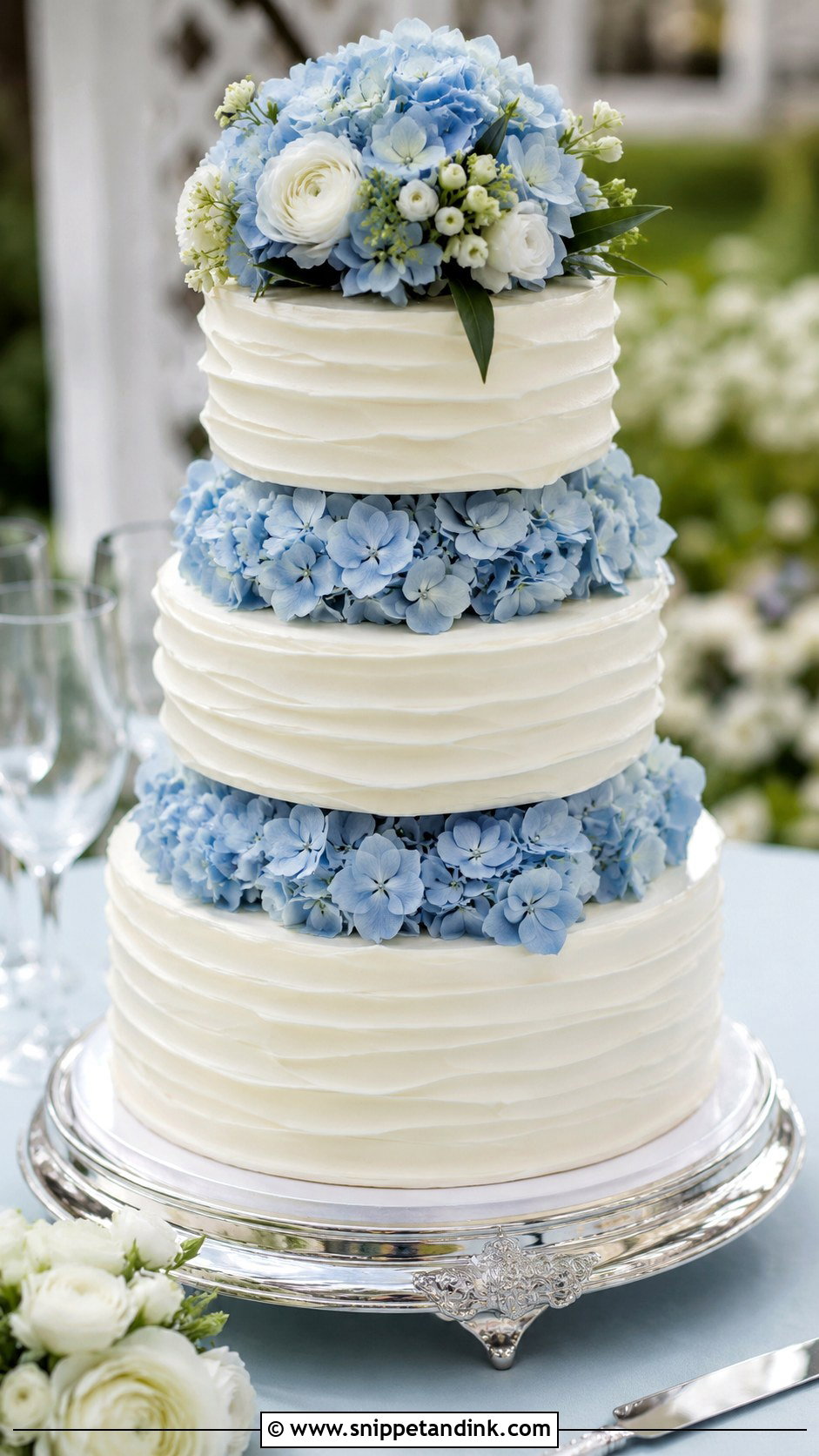 Hydrangea Wedding Cake - Snippet and Ink - 25 Flowers for Wedding Cake Ideas