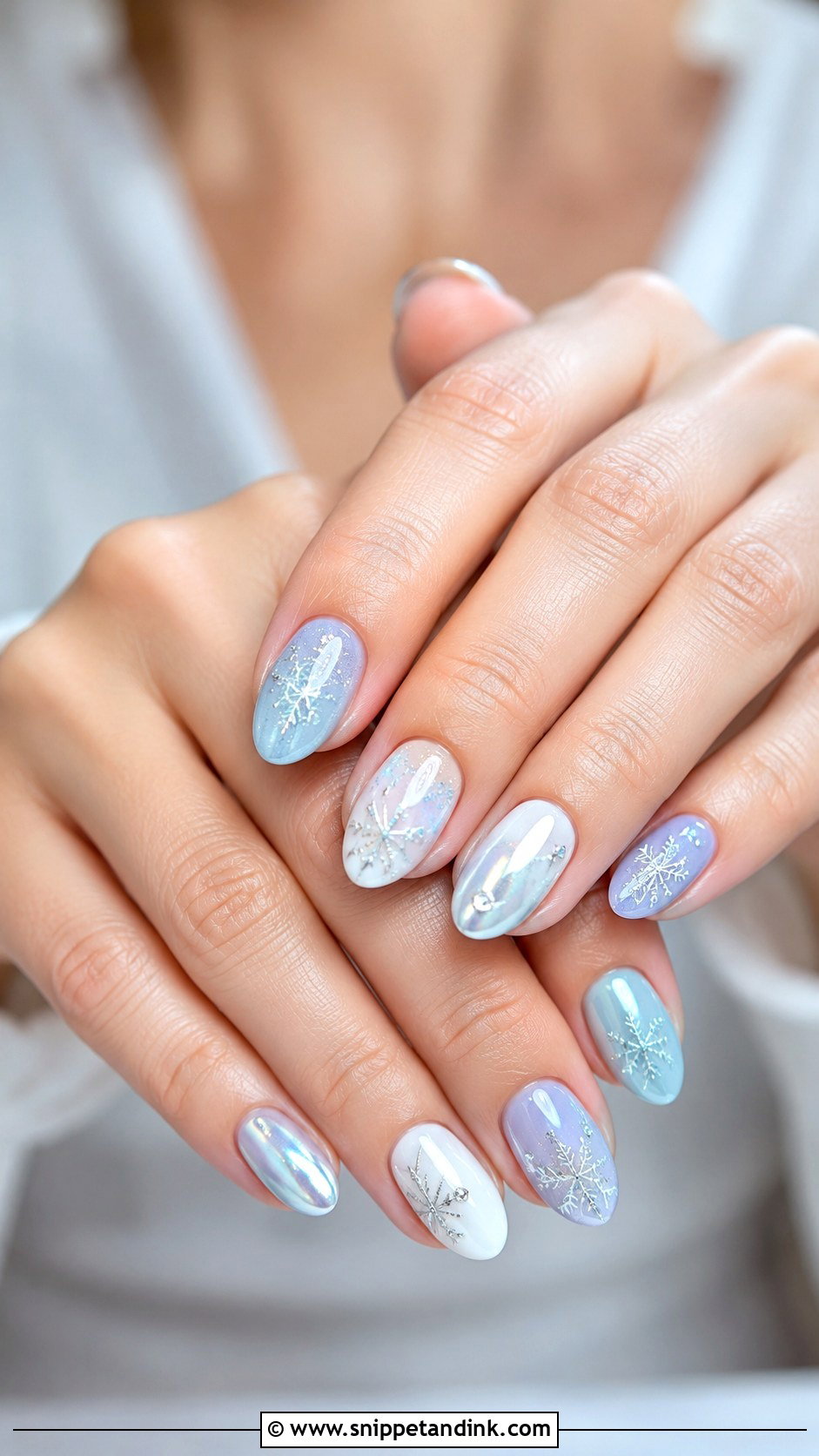 Icy Blue Winter Bridal Nails - Snippet and Ink - 20 Winter Bridal Nails