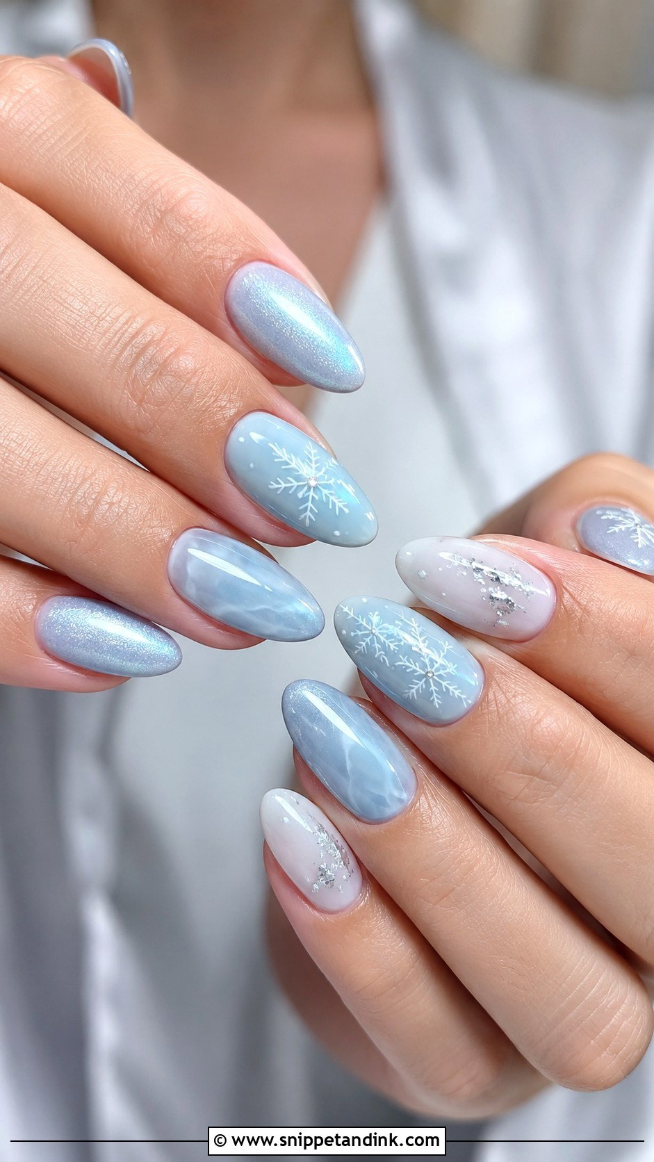 Icy Blue Winter Wedding Nails - Snippet and Ink - 20 Winter Wedding Nails for Bride