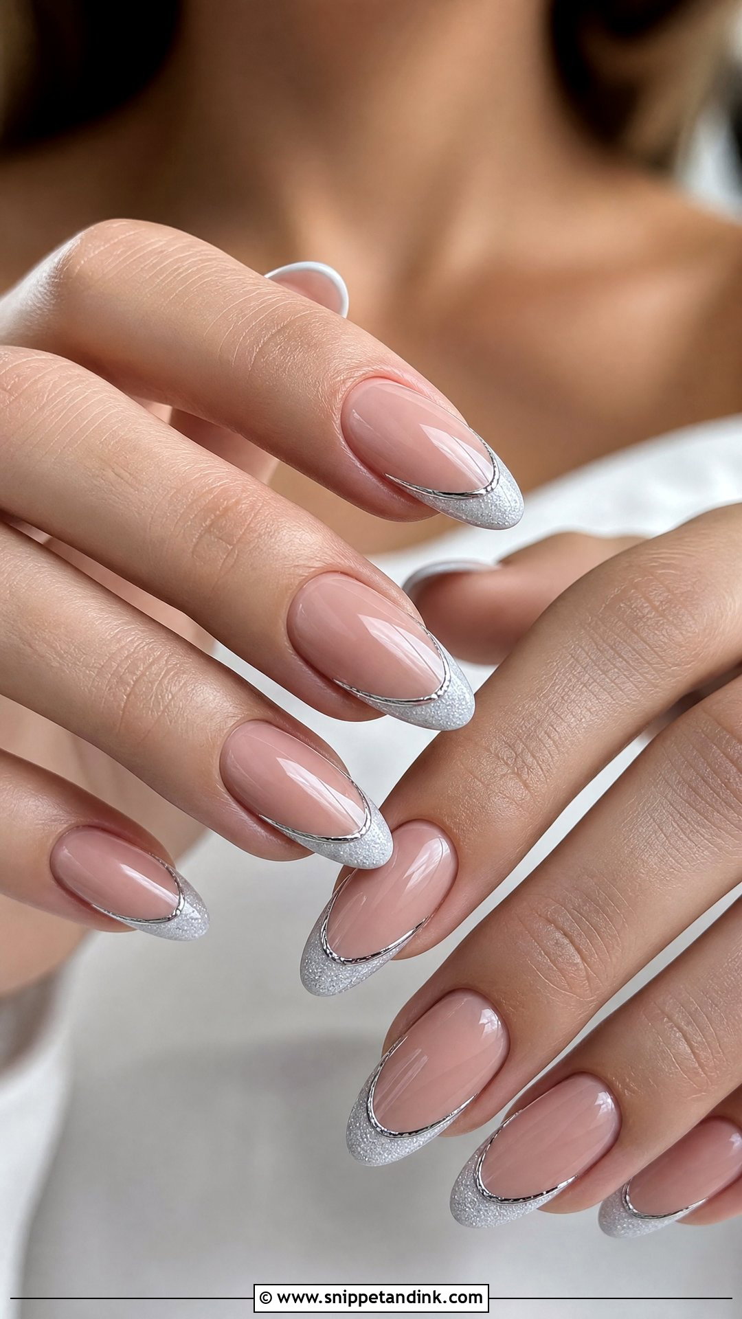 Icy French Tip Winter Wedding Nails - Snippet and Ink - 25 Winter Wedding Nails