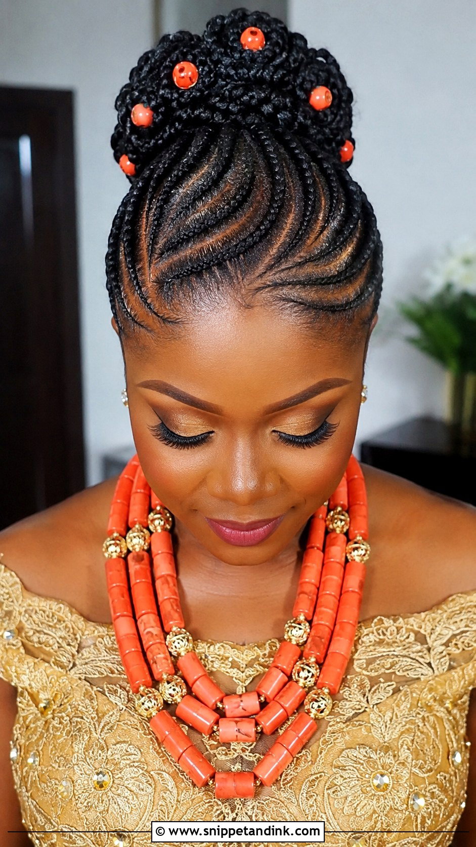 Igbo Bridal Cornrow Updo - Snippet and Ink - 15 Igbo Bridal Hairstyles