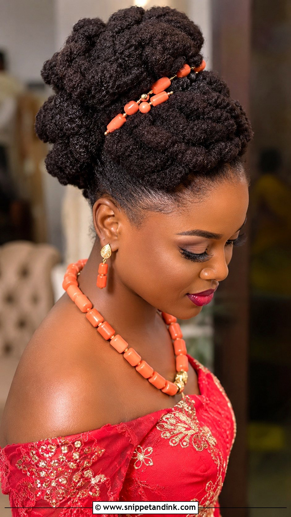 Igbo Bridal Natural Hair Updo - Snippet and Ink - 15 Igbo Bridal Hairstyles