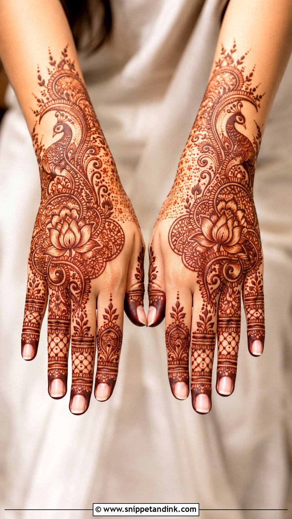 Indian Back Hand Engagement Mehndi Design - Snippet and Ink - 30 Back Engagement Mehndi Designs