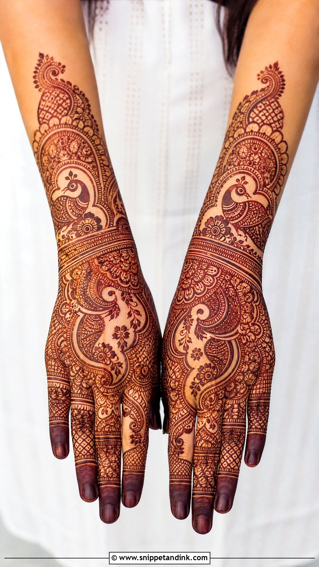 Indian Back Hand Mehndi Design - Snippet and Ink - 35 Stylish Back Hand Mehndi Designs