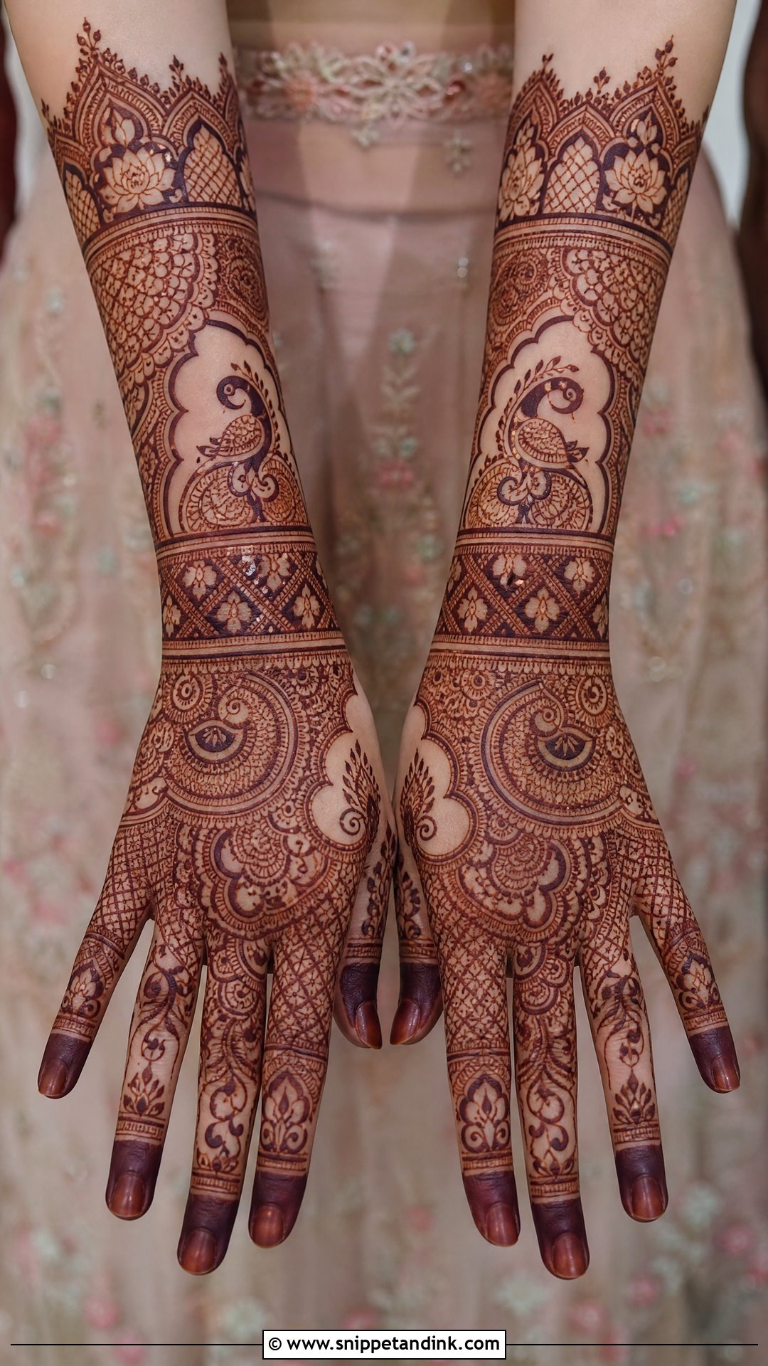 Indian Bridal Back Hand Mehndi Design - Snippet and Ink - 20 Bride Back Hand Mehndi Designs