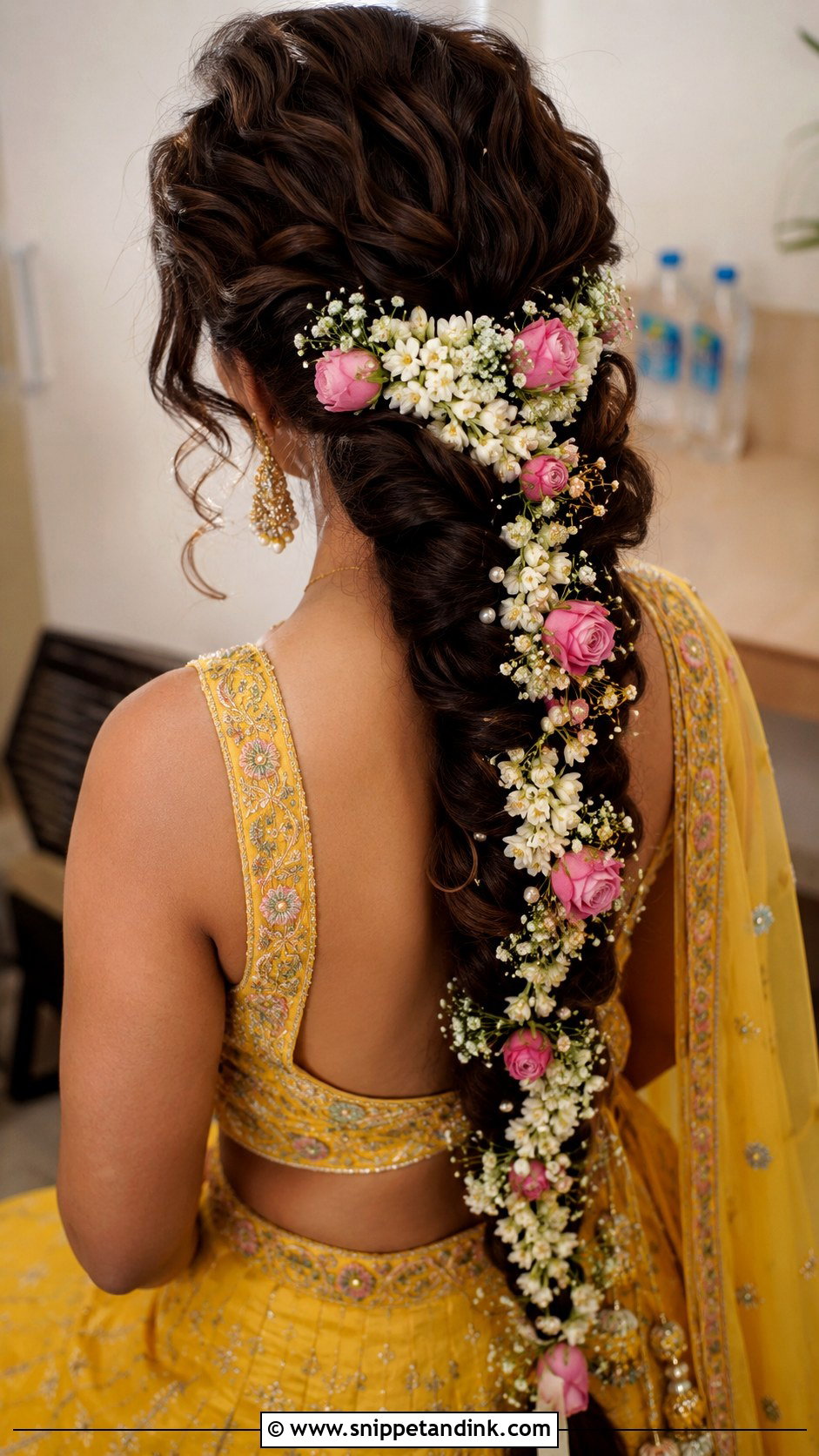 Indian Bridal Braid With Flowers - Snippet and Ink - 15 Indian Bride Hairstyles