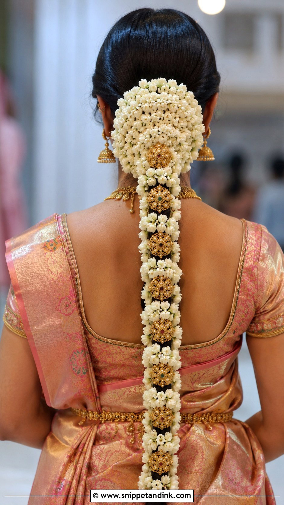 Indian Bridal Braid With Gajra - Snippet and Ink - 20 Indian Wedding Bridal Braid Hairstyle Ideas