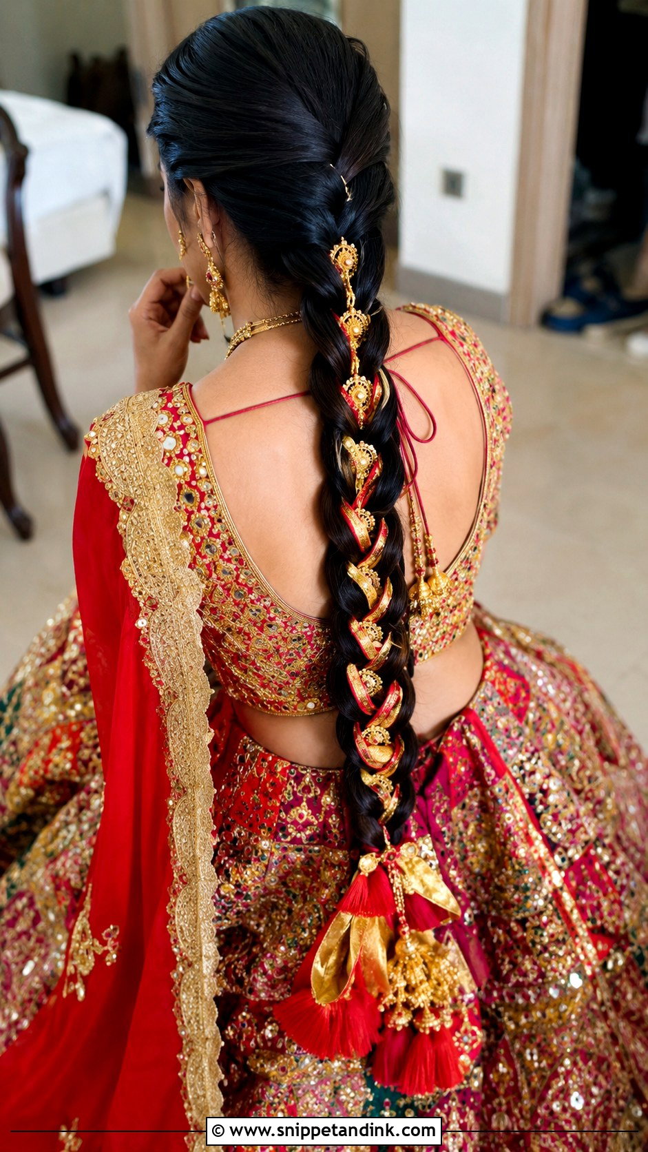 Indian Bridal Braid With Paranda - Snippet and Ink - 20 Indian Bride Braid Hairstyle Ideas