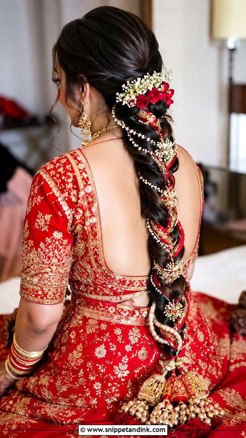 Indian Bridal Braid With Paranda - Snippet and Ink - 15 Latest Indian Bridal Hairstyles