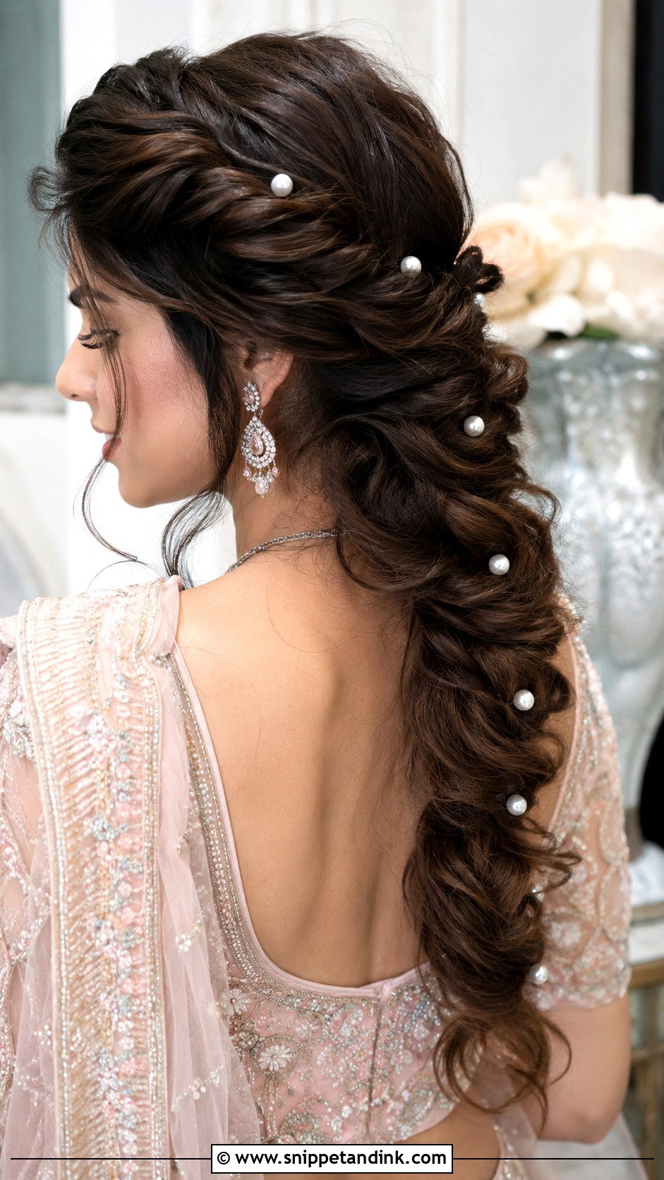 Indian Bridal Braid With Pearls - Snippet and Ink - 20 Indian Bridal Braided Hairstyles