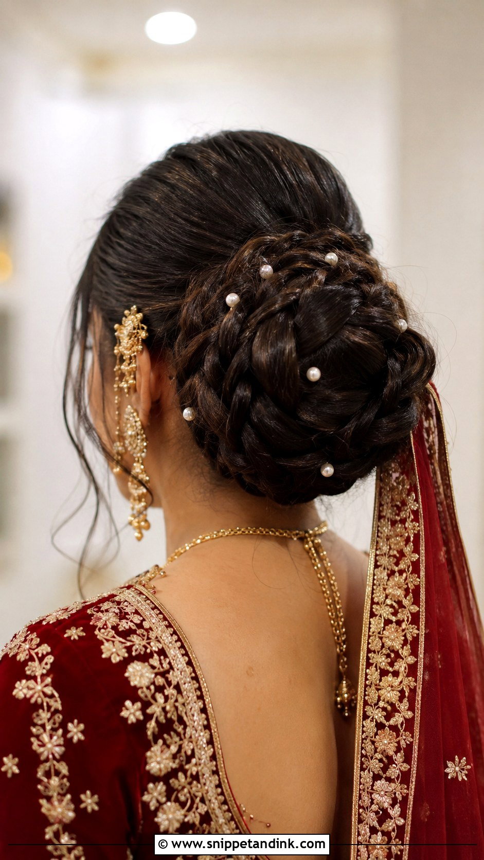 Indian Bridal Braided Bun - Snippet and Ink - 15 Latest Indian Bridal Hairstyles
