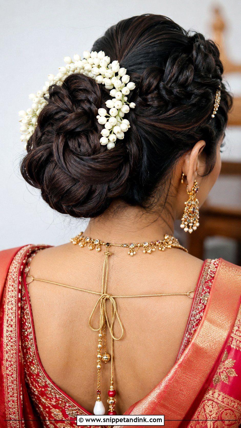 Indian Bridal Braided Bun - Snippet and Ink - 20 Indian Bridal Hair Bun Style Ideas