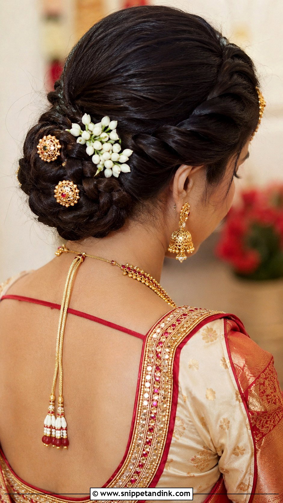 Indian Bridal Braided Bun - Snippet and Ink - 15 Indian Bride Hairstyle Ideas