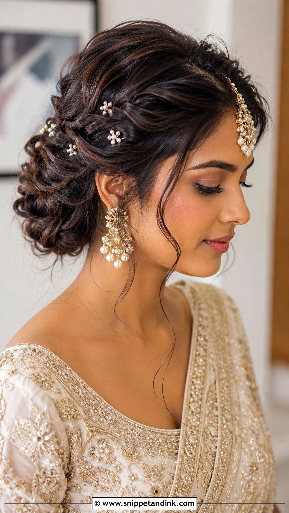 Indian Bridal Braided Bun - Snippet and Ink - 15 Indian Marriage Hairstyles