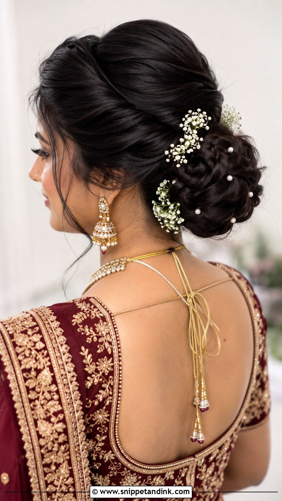 Indian Bridal Braided Bun - Snippet and Ink - 15 Indian Wedding Bridal Hair Ideas